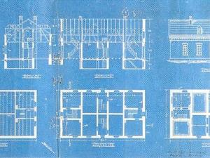 An architect's blueprint of a house project - 1897