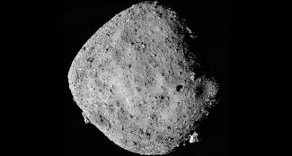 A round asteroid in space