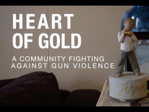 A statue on a desk with the words "HEART OF GOLD" superimposed