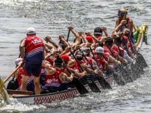 Dragon boat in the water