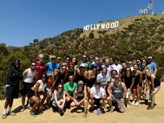 ICLA Fall 2024 students hike to the Hollywood Sign