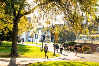 Students walking on Campus