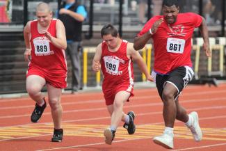 Athletes running