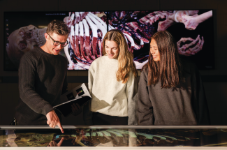 Students at Anatomage table