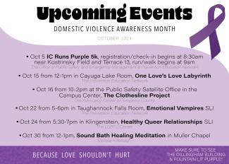 Upcoming Events for Domestic Violence Awareness Month