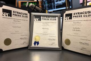 Syracuse Press Club presented WICB with three Professional Recognition awards
