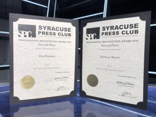 Syracuse Press Club presented ICTV with two Professional Recognition awards
