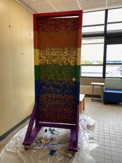 Handprint rainbow door