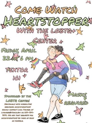 come watch heartstoppers two individuals with rainbow flags