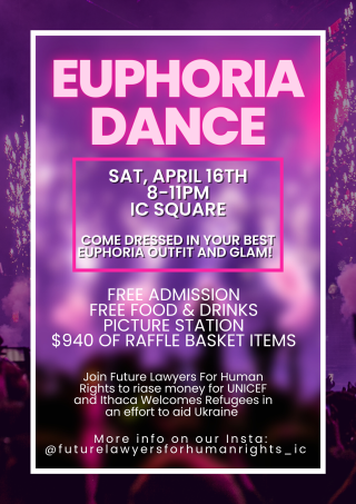 The dance will be held on April 16th from 8 pm to 11 pm. We'll see you there :)