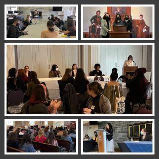 Photo collage of women presenting workshops.