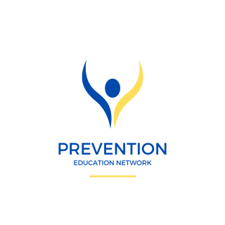 Prevention Education Network Logo in blue and gold