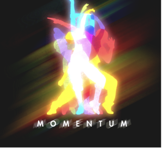 Momentum poster features illustrated dancers in a composition.