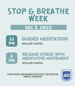 Stop & Breathe events for December 5, 2022