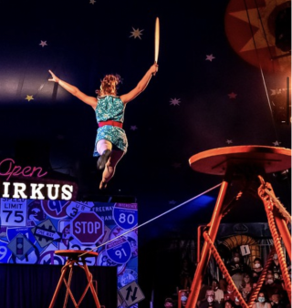 Ariana Wunderle performs her tightrope act with Circus Smirkus