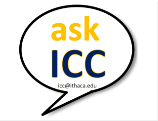 speech bubble with "ask ICC" in center