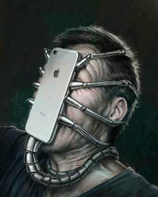 iPhone attacking a mans face