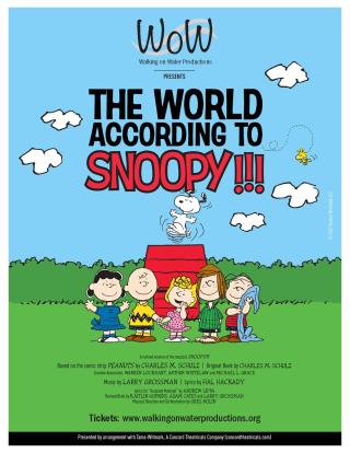 Poster featuring images of characters from the Peanuts comic strip