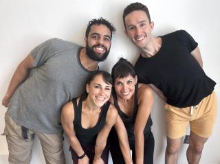 Photo of Company dancers Usman Ali Ishaq (IC Alum), Mariah Anton, Vanessa Martínez de Baños and Honza Pelichovský 