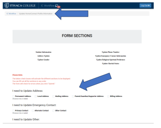 Change information form.