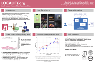 Poster for "Localify.org: Locally-focus Music Artist and Event Recommendation" paper at ACM RecSys 2023