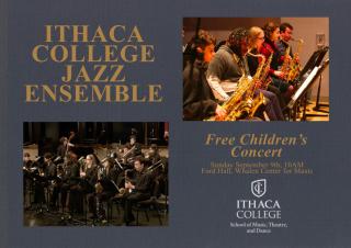 Poster for the concert: Jazz for Children and Families with the Ithaca College Jazz Ensemble