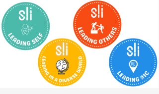 4 SLI logos, one for each path - Leading Self, Leading Others, Leading in a Diverse World, Leading @ IC