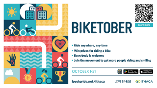 Description and QR code for Biketober Ithaca