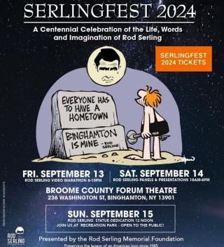 Poster listing events for Serlingfest 2024