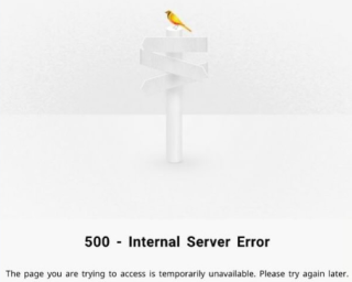 screenshot of error message