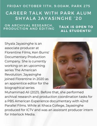 Shyala Jayasinghe Talk Poster