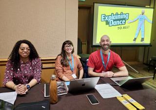 Neri Torres, Heather Roffe and Daniel Gwirtzman Presenting Explaining Dance To All at NDEO's Conference