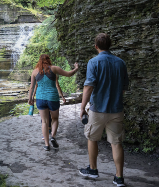 Students walking