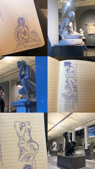 sketches at a museum