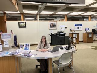 Cathy at the Reference Desk